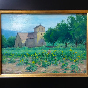 Farmer by the church in Vezac