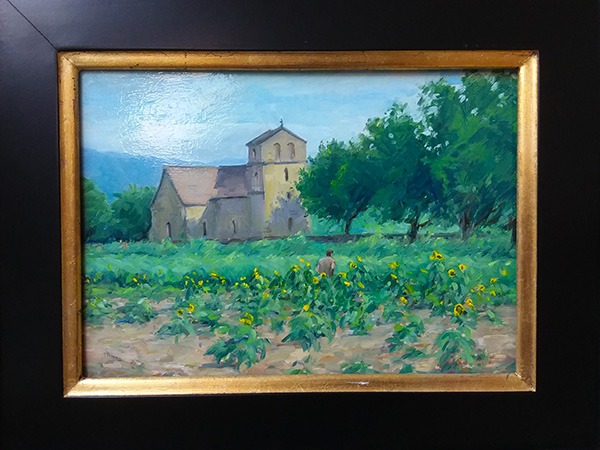 Farmer by the church in Vezac