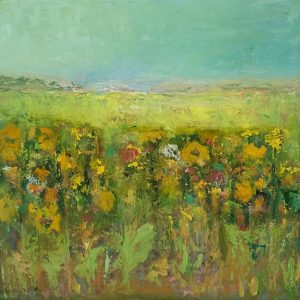 Ref.9543-21--Champs-fleuris-II,-huile-sur-toile,-30x30cm
