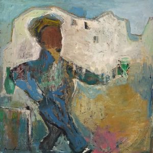 Ref.9559-21-Chin-chin,-huile-sur-toile,-30x30cm