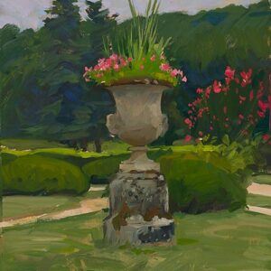 Marc-Dalessio---Gardens-at-Cha╠éteau-de-la-Treyne-#2---30-x-20-cm-huile-sur-bois-2000